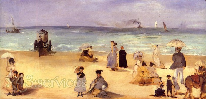 Edouard Manet - Am Strand von Boulogne - On the Beach at Boulogne 1